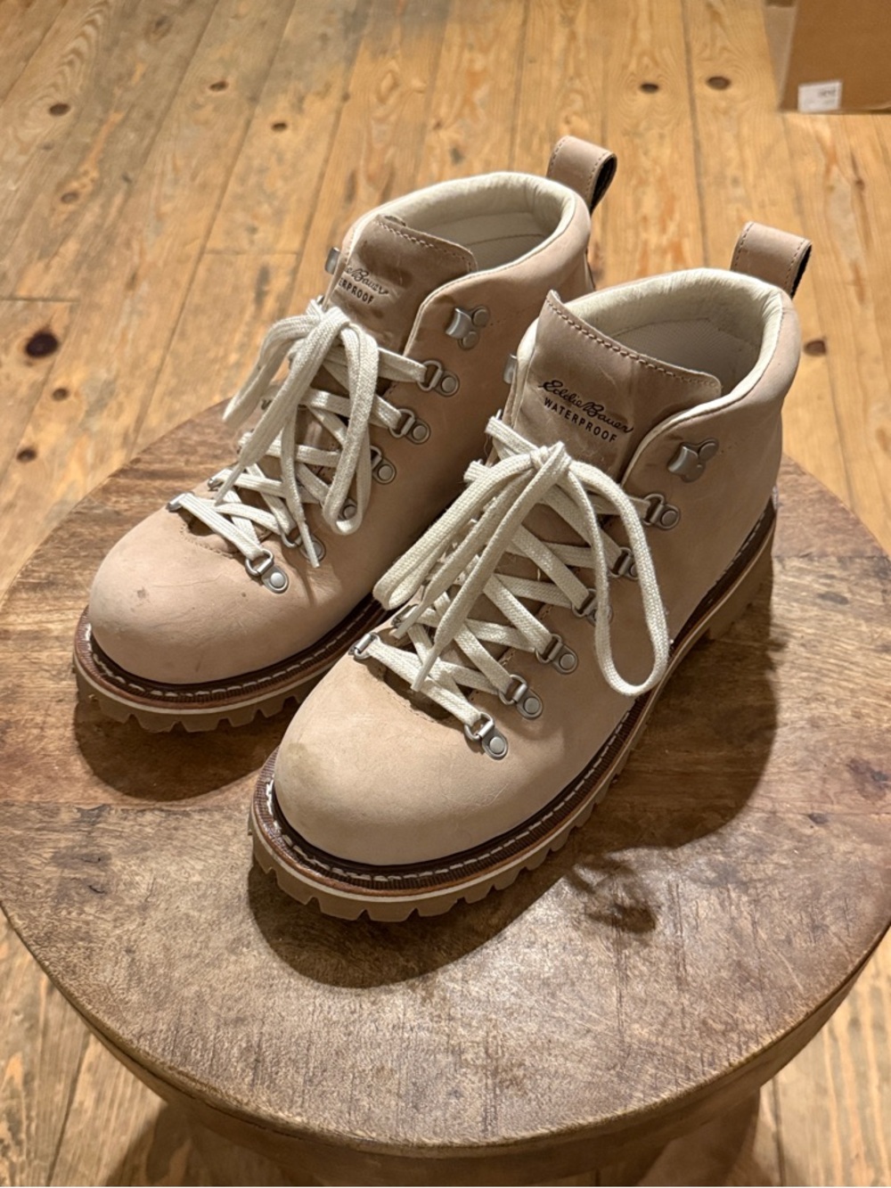 Eddie Bauer Beige Lace-Up Waterproof Boots